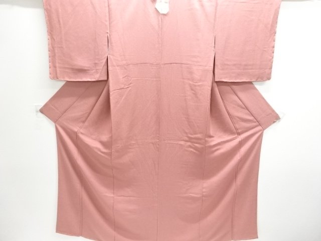 未使用品　草花模様織り出し一つ紋色無地着物